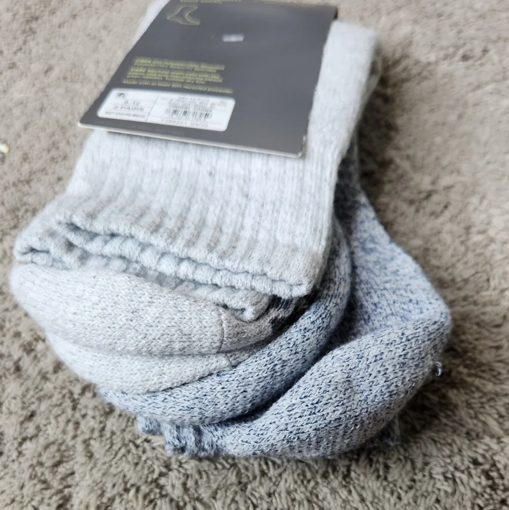 Men's Striped Marl Short Boot Socks - All In Motion Navy Blue/Gray 6-12
